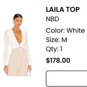 NBD white blouse. Size M. Worn Once